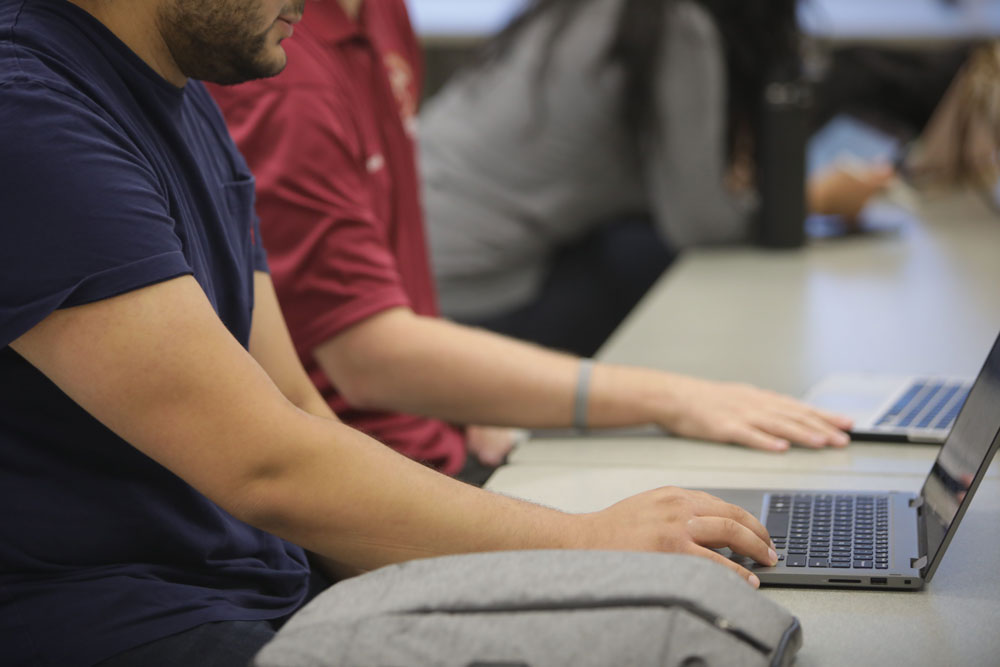 Student using laptops